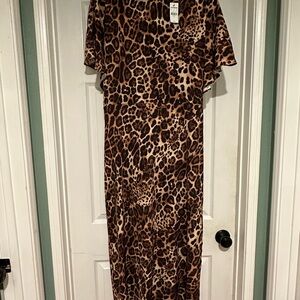 NWT Express Leopard dress with open back